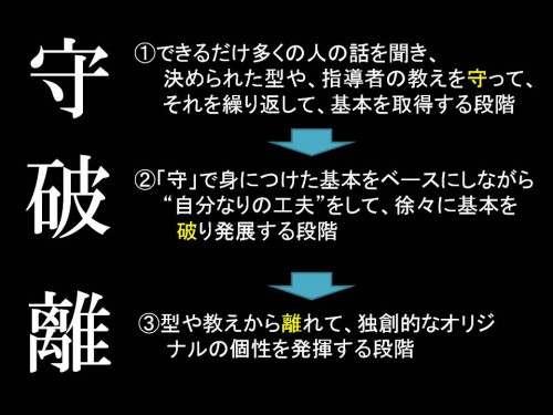 サンクス道でも「守破離」が大切